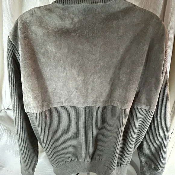 Sierra Ridge genuine leather suede gray sweater men’s - Picture 9 of 10